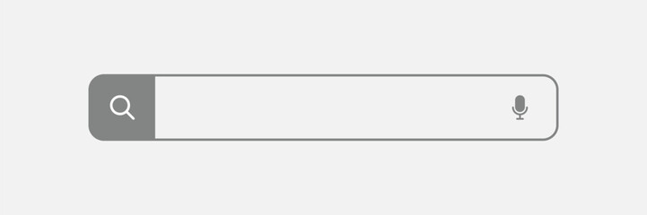 Search here. Search bar for ui. Search bar vector icons in flat design, isolated on transparent background. Vector illustration