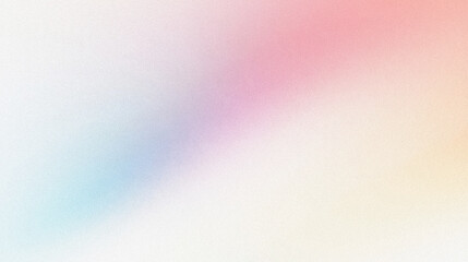 Pastel pink, yellow, and blue modern abstract gradient background texture with soft diagonal color flow and subtle noise overlay.