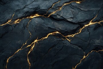 Dark, cracked rock surface with glowing fissures
