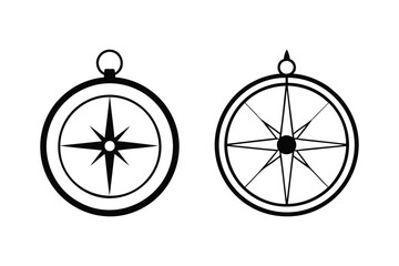 Obraz premium Tourist compass vector on white background