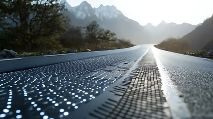 Innovative self-healing road made with smart materials, ideal for [Brand Name] branding display