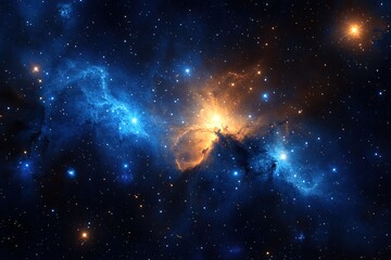 Cosmic Cloud: Celestial expanse filled with stars and vibrant nebula formations