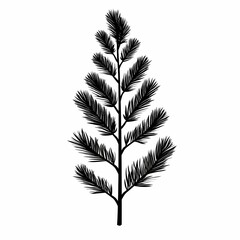 Obraz premium Elegant Botanical Illustration of Evergreen Leaf and Branch Silhouettes: Nature Inspired Design for Organic Decor and Gardening