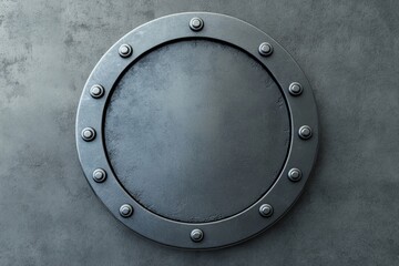 Circular metal plate on a textured surface