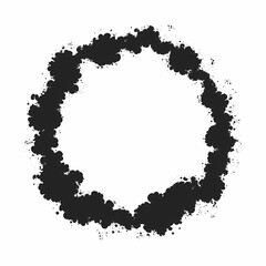 Fototapeta premium Abstract Black and White Grunge Splash Texture Background with Circle Design Elements for Modern Art and Illustration