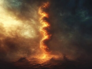 Fiery Vortex: Nature's Inferno Rages Beautifully