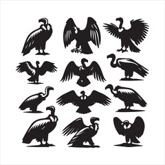 eagle silhouettes set