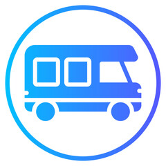 camper van gradient icon