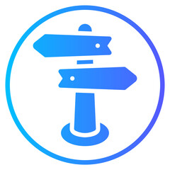 direction sign gradient icon