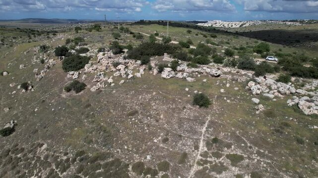 Aerial video over beautiful nature in Modiin Israel