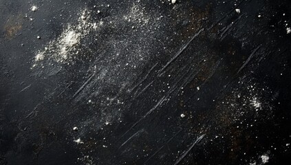 Dark surface dusted with flour