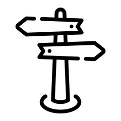 direction sign line icon