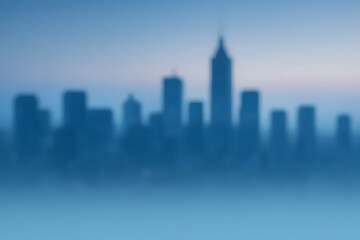Blurred City Skyline at Dawn