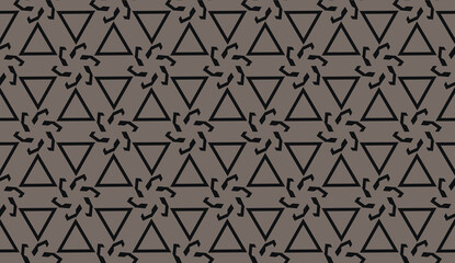 Fototapeta premium Vector pattern with abstract line in triangles style. Hipster background. For your idea, presentation, smart design. Brown chocolate color. Seamless