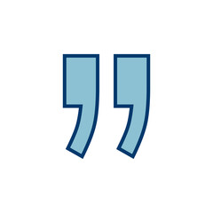 Quote icon vector isolated on white background. Quote sign icon. Quotation mark symbol.