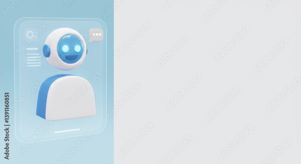 Aufkleber friendly ai chatbot interface design 3d render modern technology digital assistant