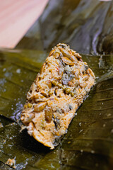 Botok comparison. Botok madingan is a traditional food of Yogyakarta. Made from steamed mares with young grated coconut, chili fan salt. Suitable for side dishes.