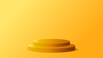A 3D rendering of a stacked podium with soft yellow tones, perfect for showcasing products, branding, or awards. Clean, minimalistic design for modern presentations and digital marketing.
