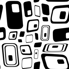 Black Abstract Geometry seamless pattern. Abstract art print. Design for paper, covers, cards, fabrics, interior items and any.