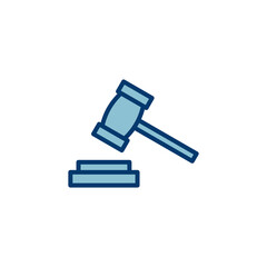 Gavel icon vector isolated on white background. Hammer icon vector. Judge Gavel Auction Icon Vector. Bid
