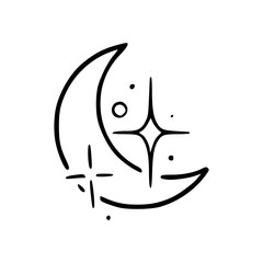 night sky moon and stars clip art
