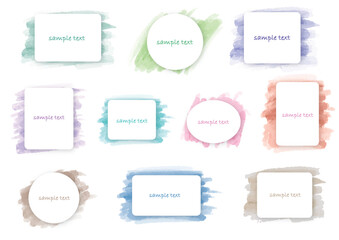 シンプルな水彩フレームセット