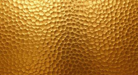 Textured Gold Metal Surface Creates Rich Pattern with Deep Cavities