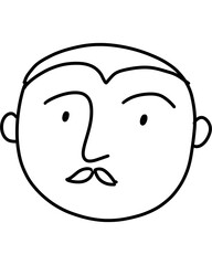 Line cartoon character, old men