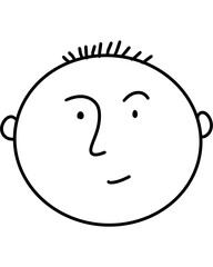 Face of man, line drawing