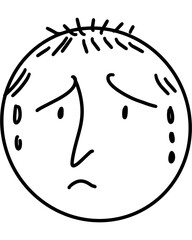 cartoon drawing , tired man