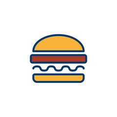 Hamburger icon vector isolated on white background. Burger and hamburger icon. Fast food vector icon