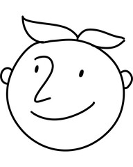 Simple line drawing of a cartoon character