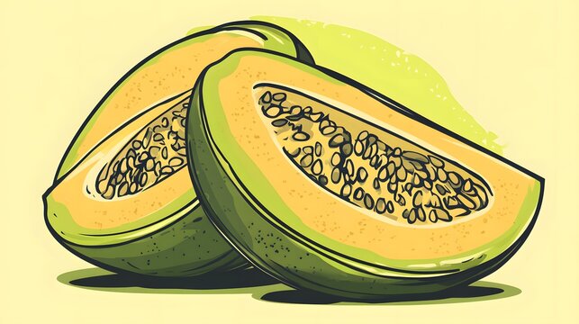 Fresh charichuelo fruit art illustration vibrant colors nature cartoon