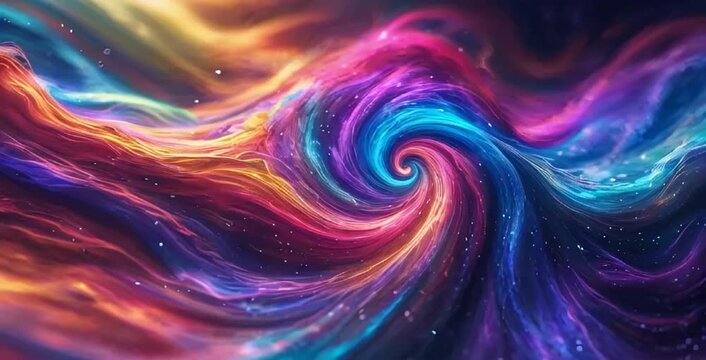 A swirling, shimmering redshift doppler effect, the phenomenon where light from a celestial body shifts to longer wavelengths due to its motion away from Earth