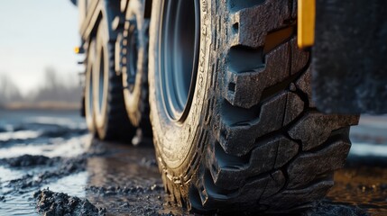 Mud, tire, truck, road, sunset, construction, vehicle, transport, close-up, industry