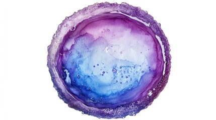 Watercolor spot in purple and blue hues, isolated. --