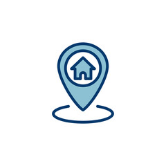 Address symbol icon vector isolated on white background . address icon vector. home location icon