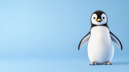 Obraz premium Charming penguin in a cute and whimsical full body 3d illustration with a joyful expression and unique character