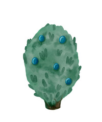 Vibrant green bush adorned with delightful blue berries