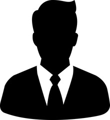 Black silhouette of male employee