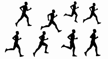 Running Man Silhouette Active Lifestyle