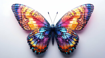 Obraz premium A beautiful butterfly with colorful wings displayed on a white background