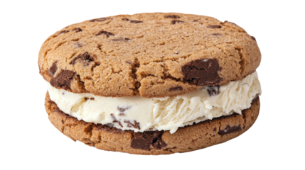 Delicious ice cream sandwich kitchen table food photography natural light close-up cutout background