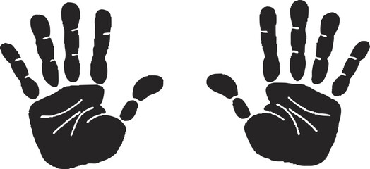 Black Silhouette of Two Handprints Symbolizing Unity and Presence

