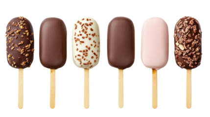 Delicious ice cream bars on cutout background studio setting food photography sweet treats bright colors