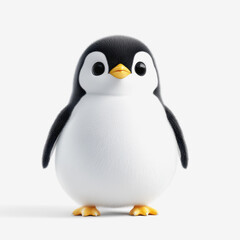 Obraz premium Cute penguin chick standing in a charming full body illustration of nature's playful wildlife characters