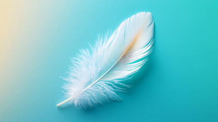 Ethereal Feather Lightness Grace Softness Gentle Touch Delicate Blue Background Tranquil Serene