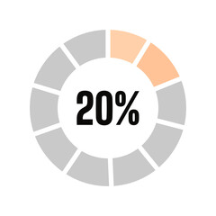 loading 20% icon isolated white background.