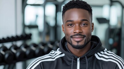Naklejka premium Man in gym apparel