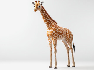 Obraz premium Exquisite 3d savannah giraffe standing gracefully amongst a vibrant background with unique patterns and colors